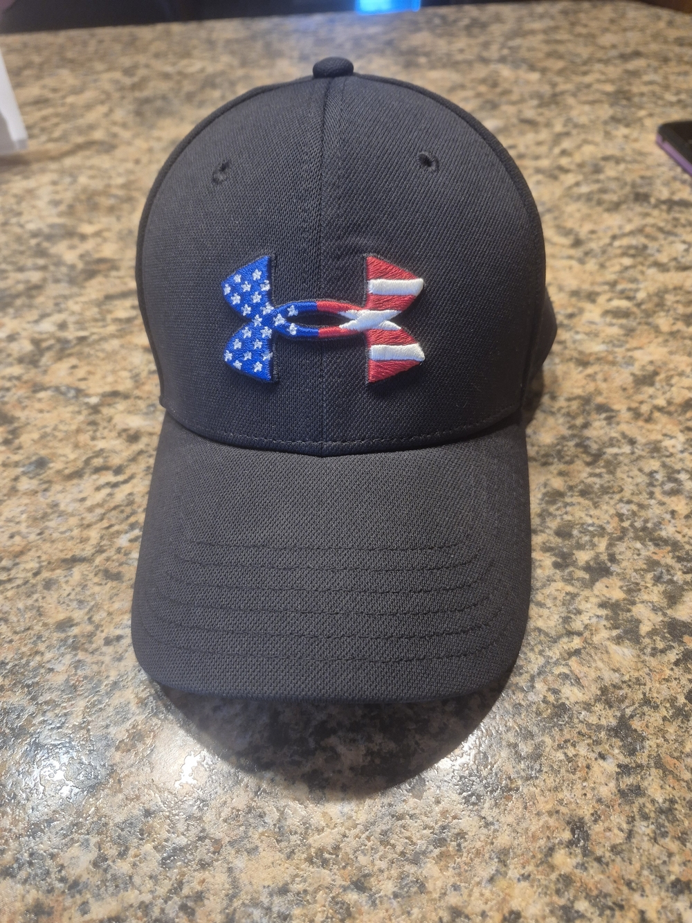 Under Armour Men’s Black Cap with American Flag " Freedom" Logo